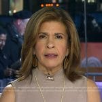 Hoda’s brown tigers eye drop earrings on Today