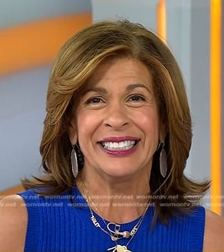 Hoda’s gold and grey drop earrings on Today