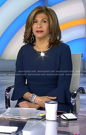 Hoda’s navy bell cuff jumpsuit on Today