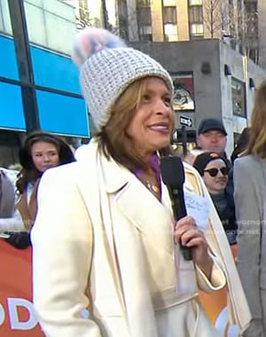 Hoda's pom pom beanie on Today