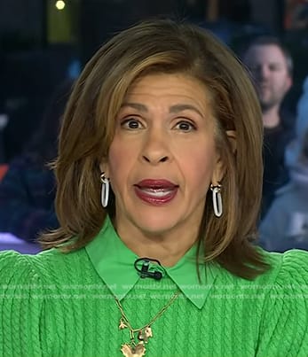 Hoda’s white link earrings on Today