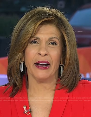 Hoda’s white link earrings on Today