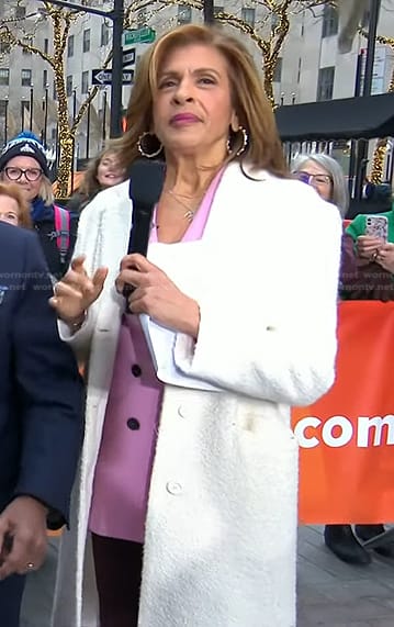 Hoda’s white wool coat on Today