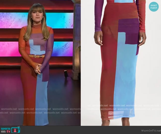 House of Aama Maxi Skirt worn by Kelly Clarkson on The Kelly Clarkson Show