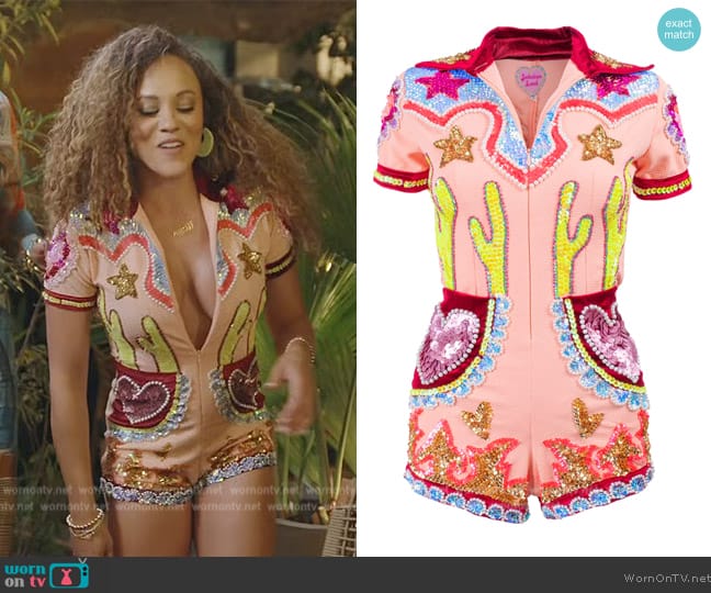 Jackalope Land  The Neon Kidd Desert Romper worn by Ashley Darby on The Real Housewives of Potomac