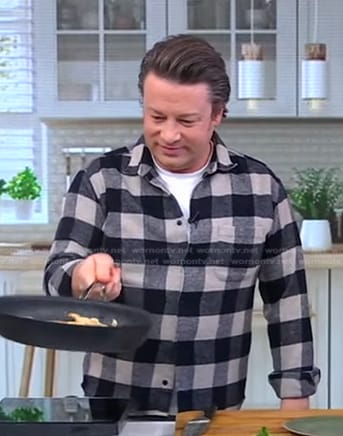 Jamie Oliver’s checked button down shirt on Good Morning America