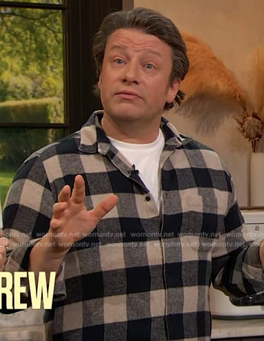 Jamie Oliver’s check shirt on The Drew Barrymore Show