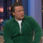 Jamie Oliver’s green corduroy jacket on The Kelly Clarkson Show