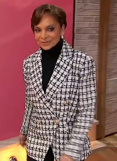 Jasmine Guy’s white check blazer on Sherri