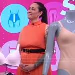 Jene’ Luciani’s orange pleated dress and belt on Good Morning America