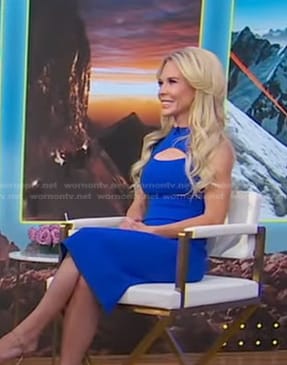 Jenn Drummond’s blue cutout sleeveless dress on Good Morning America