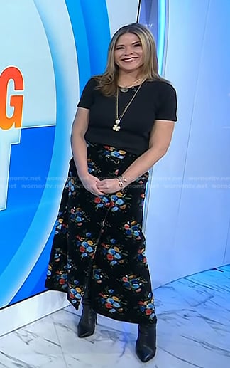 Jenna's black floral maxi skirt on Today