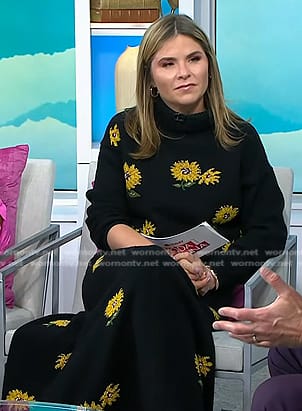 Jenna's black floral sweater and knit skirt on Today