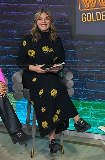Jenna's black floral sweater and knit skirt on Today
