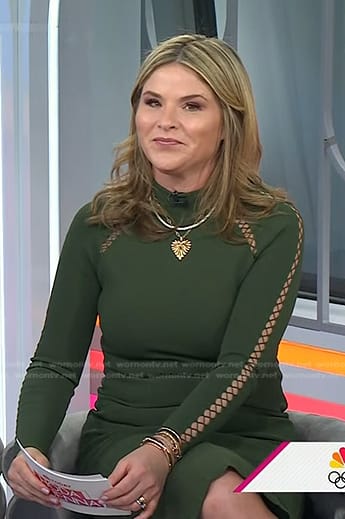 Jenna's green cutout long sleeve dress on Today