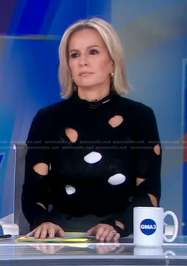 Jennifer's black cutout knit sweater on Good Morning America