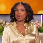 Jennifer’s gold satin blouse on The Jennifer Hudson Show