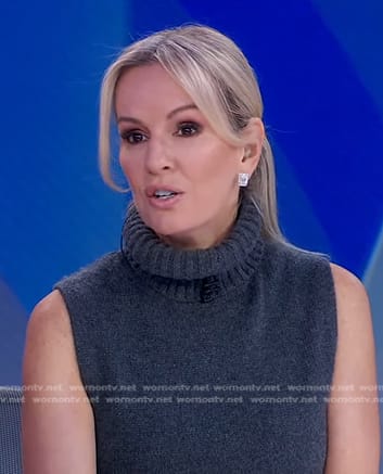 Jennifer's grey sleeveless turtleneck sweater on Good Morning America