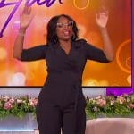 Jennifer’s black wrap jumpsuit on The Jennifer Hudson Show