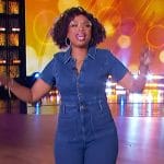 Jennifer’s denim jumpsuit on The Jennifer Hudson Show