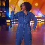 Jennifer’s denim jumpsuit on The Jennifer Hudson Show