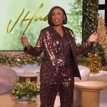 Jennifer’s leopard jacquard suit on The Jennifer Hudson Show