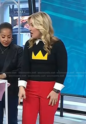 Jennifer Jolly’s black crown print sweater on Today