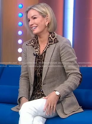 Jennifer’s leopard blouse and herringbone blazer on Good Morning America