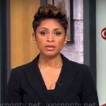 Jericka Duncan’s black blazer with gold buttons on CBS Mornings