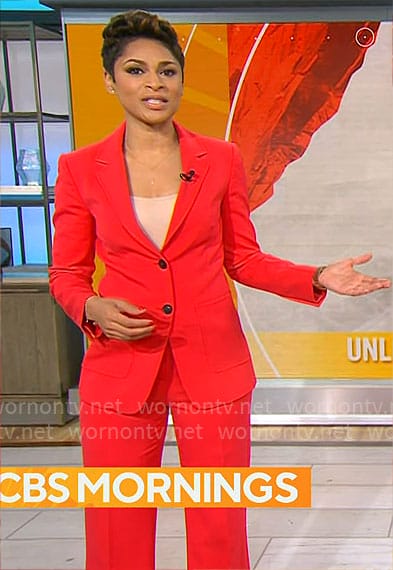 Jericka Duncan’s red suit on CBS Mornings