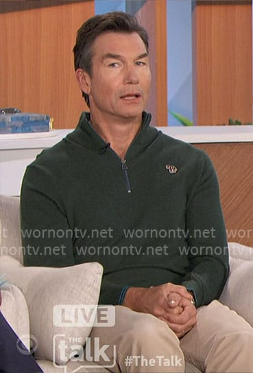 Jerry's green quarter zip sweater on The Talk