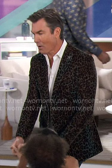 Jerry's leopard velvet jacket on The Talk