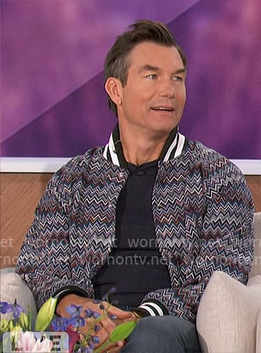 Jerry's zig zag bomber jacket on The Talk