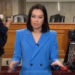 Jo Ling Kent’s blue blazer dress on CBS Mornings