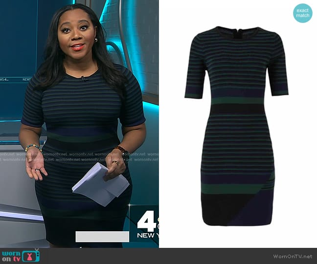 John + Jenn Striped Lucy Knit Dress worn by Kay Angrum on NBC News Daily