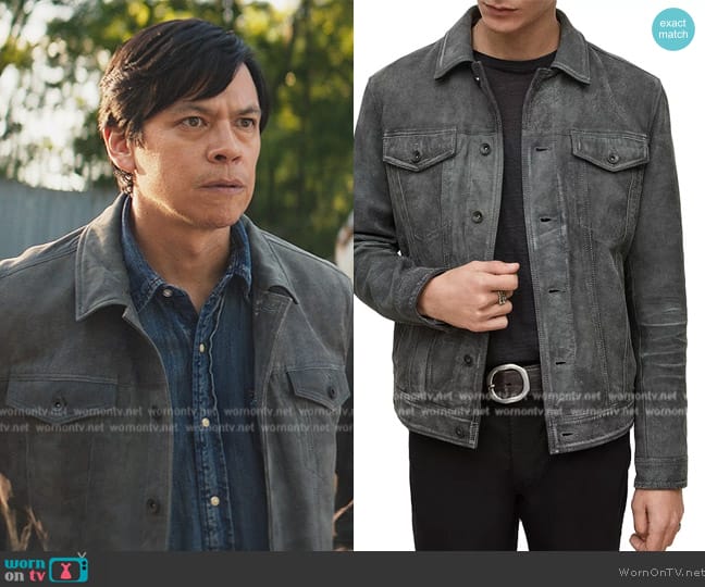 Henry’s gray suede jacket on Echo