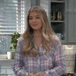 Josslyn’s pink plaid shirt on General Hospital