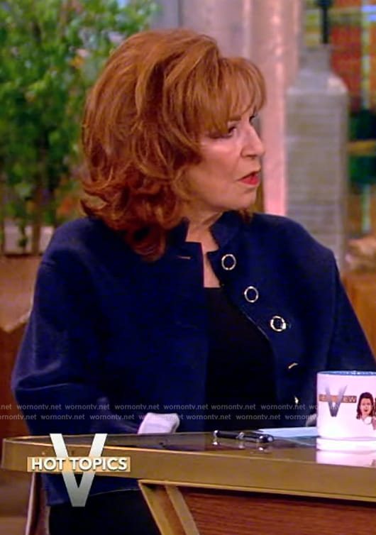 Joy’s blue wool jacket on The View