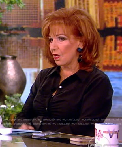 Joy’s black ruched shirt on The View