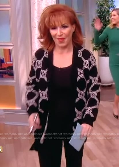 Joy’s black GG cardigan on The View