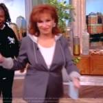 Joy’s gray pinstripe hooded blazer on The View