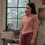 Julia’s pink turtleneck sweater and pants on Extended Family