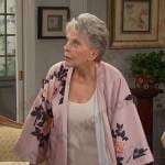 Julie’s pink floral robe on Days of our Lives