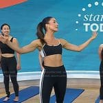 Kara Liotta’s black sports bra and side stripe leggings on Today