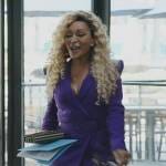 Karen’s purple belted blazer on The Real Housewives of Potomac