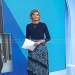 Kate Snow’s navy top and floral midi skirt on Today