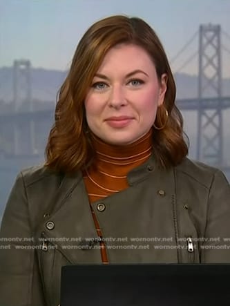 Kate Rogers’ suede moto jacket on NBC News Daily