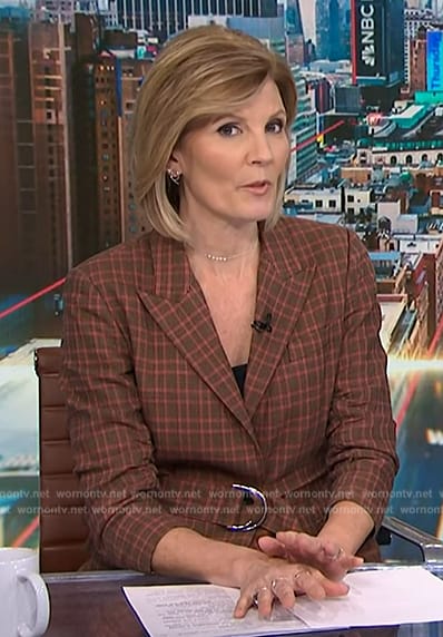 Kate's plaid belted blazer on NBC News Daily