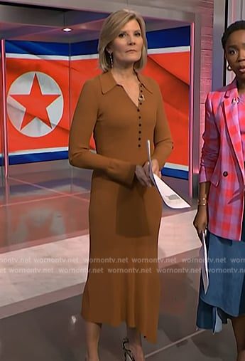 Kate's camel ribbed polo dress on NBC News Daily