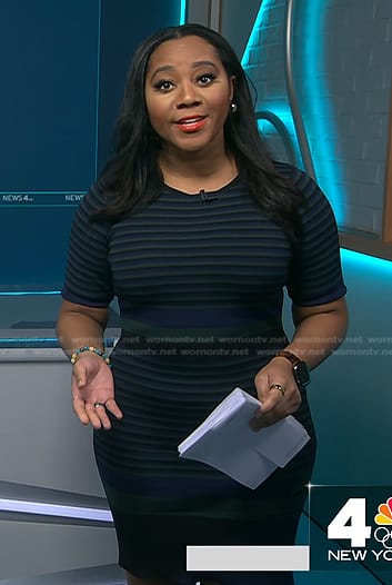 Kay's navy striped dress on NBC News Daily